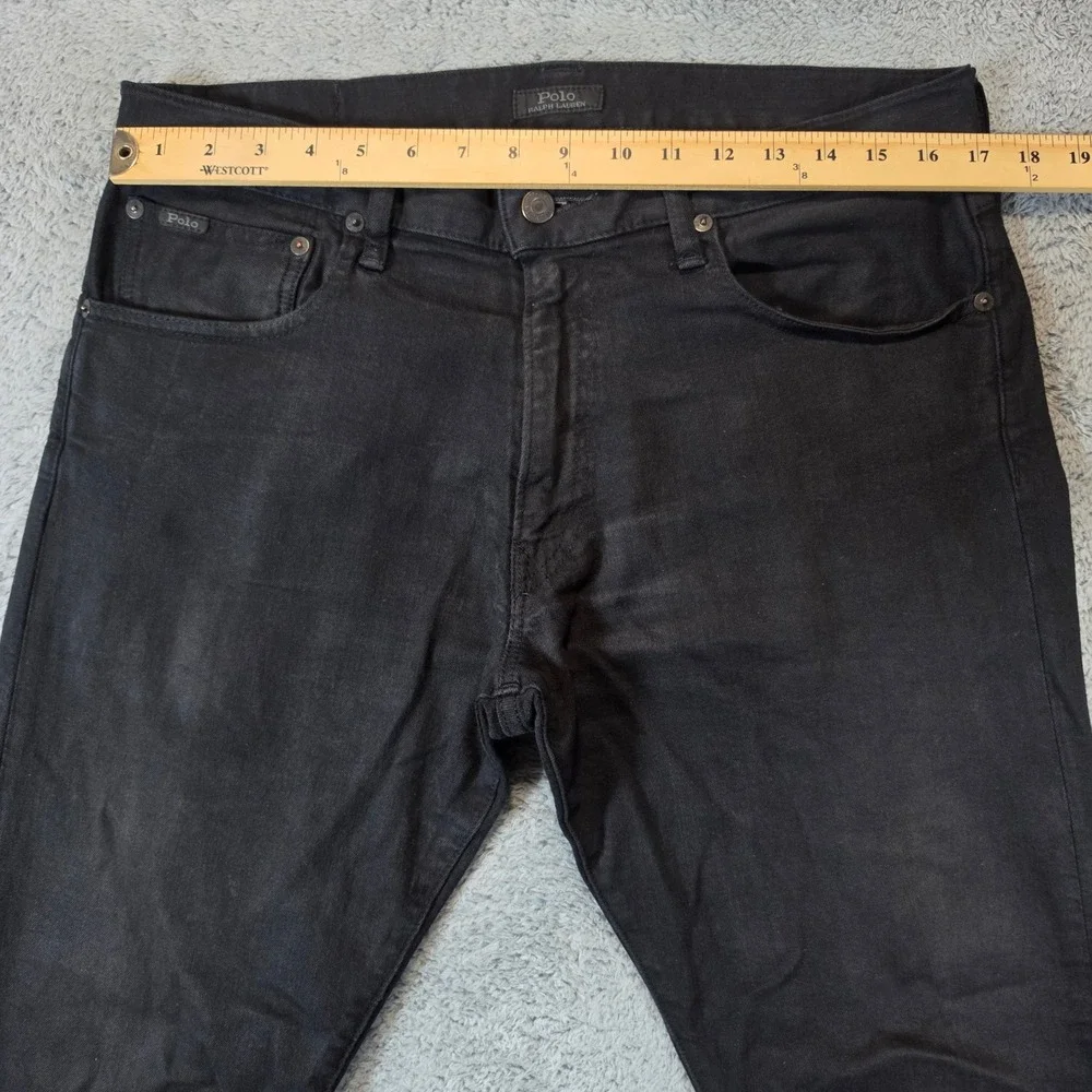 Polo Ralph Lauren Varick Slim Straight Jeans Mens 33x30 Black Denim Stretch
